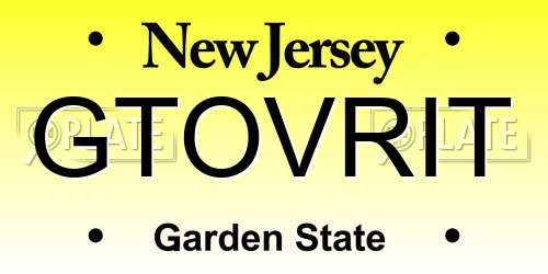 GTOVRIT New Jersey License Plate