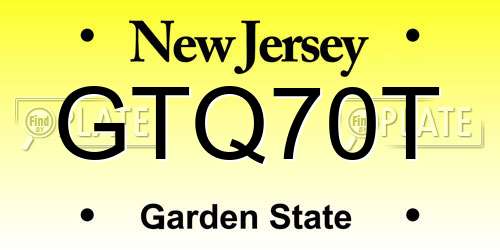 GTQ70T New Jersey License Plate