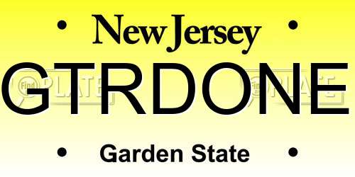 GTRDONE New Jersey License Plate