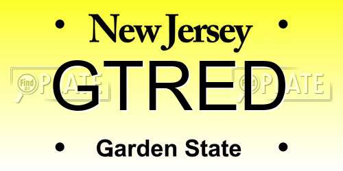 GTRED New Jersey License Plate