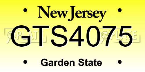 GTS4075 New Jersey License Plate