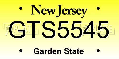 GTS5545 New Jersey License Plate