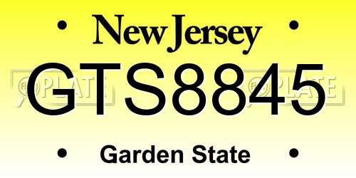 GTS8845 New Jersey License Plate