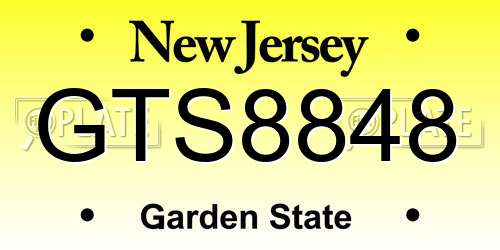 GTS8848 New Jersey License Plate