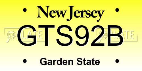 GTS92B New Jersey License Plate