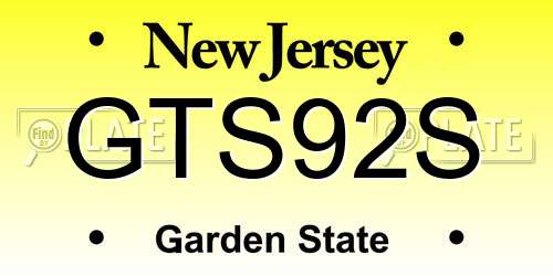 GTS92S New Jersey License Plate