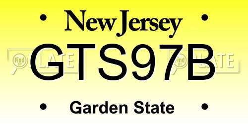 GTS97B New Jersey License Plate