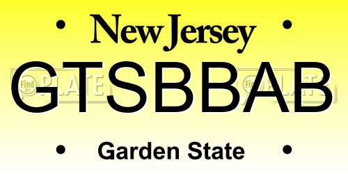 GTSBBAB New Jersey License Plate