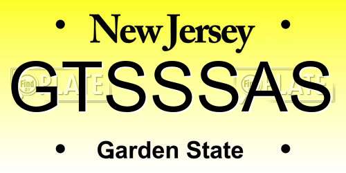GTSSSAS New Jersey License Plate