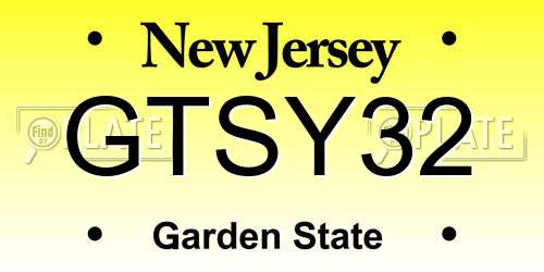 GTSY32 New Jersey License Plate