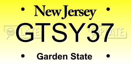GTSY37 New Jersey License Plate