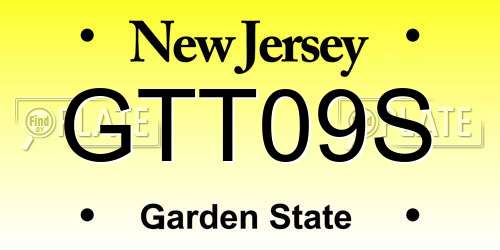 GTT09S New Jersey License Plate