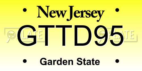 GTTD95 New Jersey License Plate