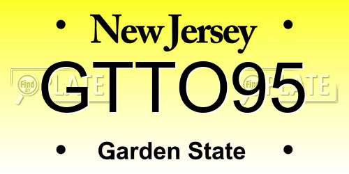 GTTO95 New Jersey License Plate