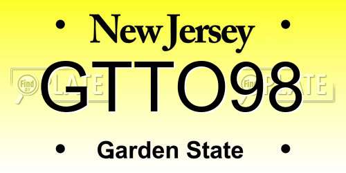 GTTO98 New Jersey License Plate