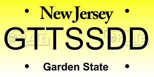 GTTSSDD New Jersey License Plate
