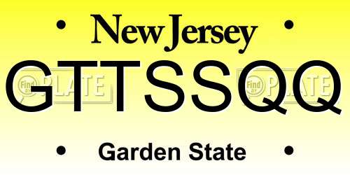 GTTSSQQ New Jersey License Plate