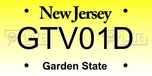GTV01D New Jersey License Plate