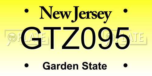 GTZ095 New Jersey License Plate