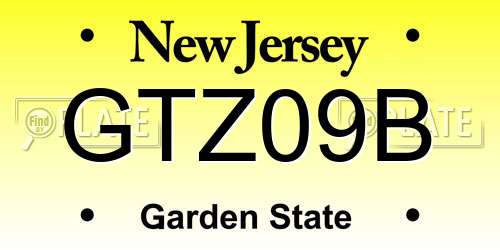 GTZ09B New Jersey License Plate