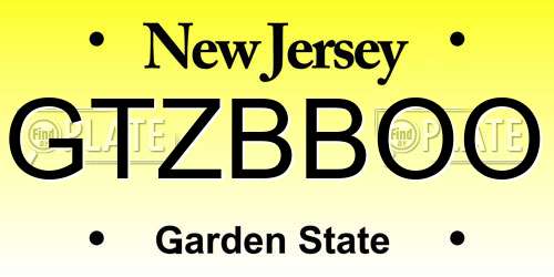 GTZBBOO New Jersey License Plate