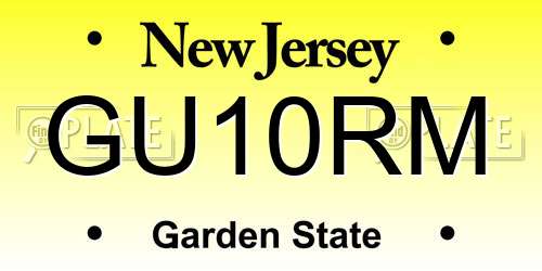 GU10RM New Jersey License Plate