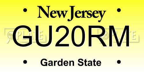 GU20RM New Jersey License Plate