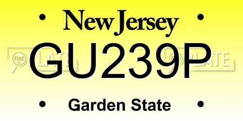 GU239P New Jersey License Plate