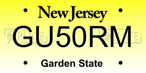 GU50RM New Jersey License Plate