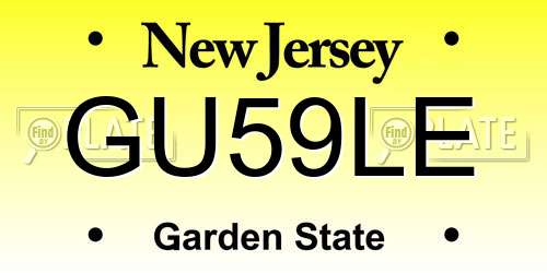 GU59LE New Jersey License Plate