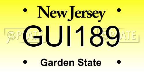 GUI189 New Jersey License Plate