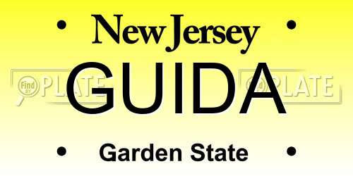 GUIDA New Jersey License Plate