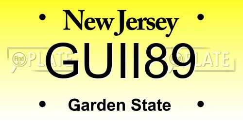 GUII89 New Jersey License Plate