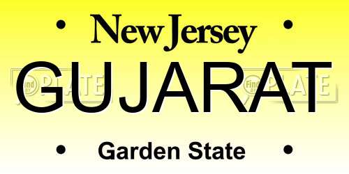 GUJARAT New Jersey License Plate