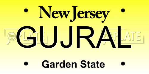 GUJRAL New Jersey License Plate