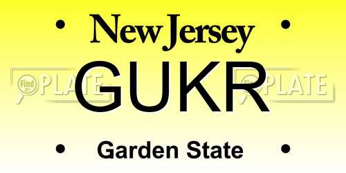 GUKR New Jersey License Plate