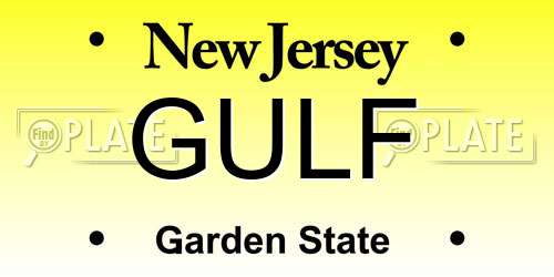 GULF New Jersey License Plate
