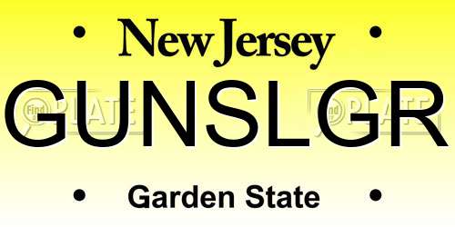 GUNSLGR New Jersey License Plate