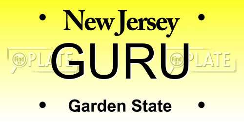 GURU New Jersey License Plate