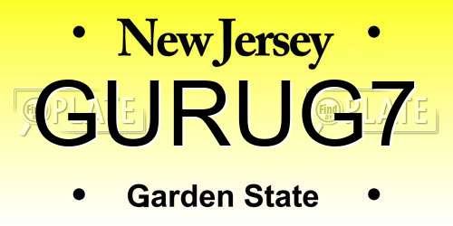 GURUG7 New Jersey License Plate