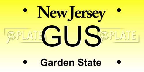 GUS New Jersey License Plate
