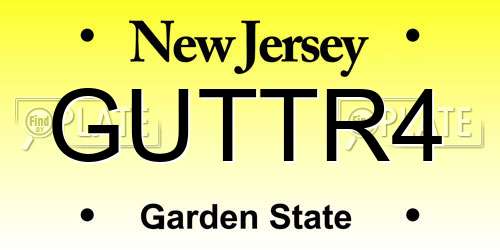 GUTTR4 New Jersey License Plate