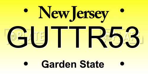 GUTTR53 New Jersey License Plate