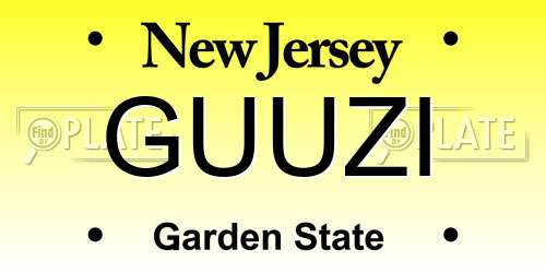 GUUZI New Jersey License Plate