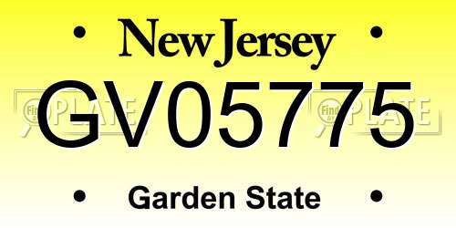 GV05775 New Jersey License Plate