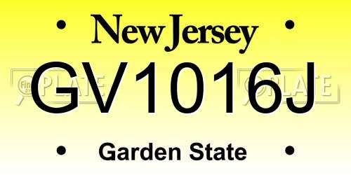 GV1016J New Jersey License Plate