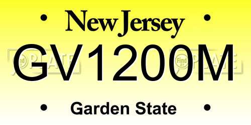 GV1200M New Jersey License Plate