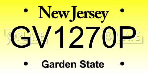 GV1270P New Jersey License Plate