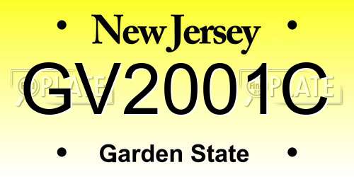 GV2001C New Jersey License Plate