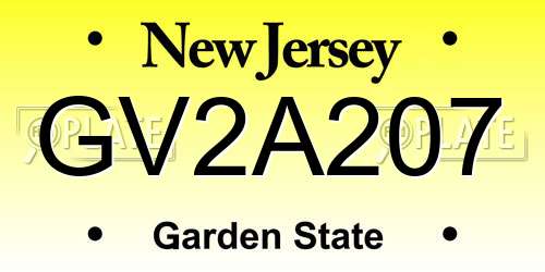 GV2A207 New Jersey License Plate